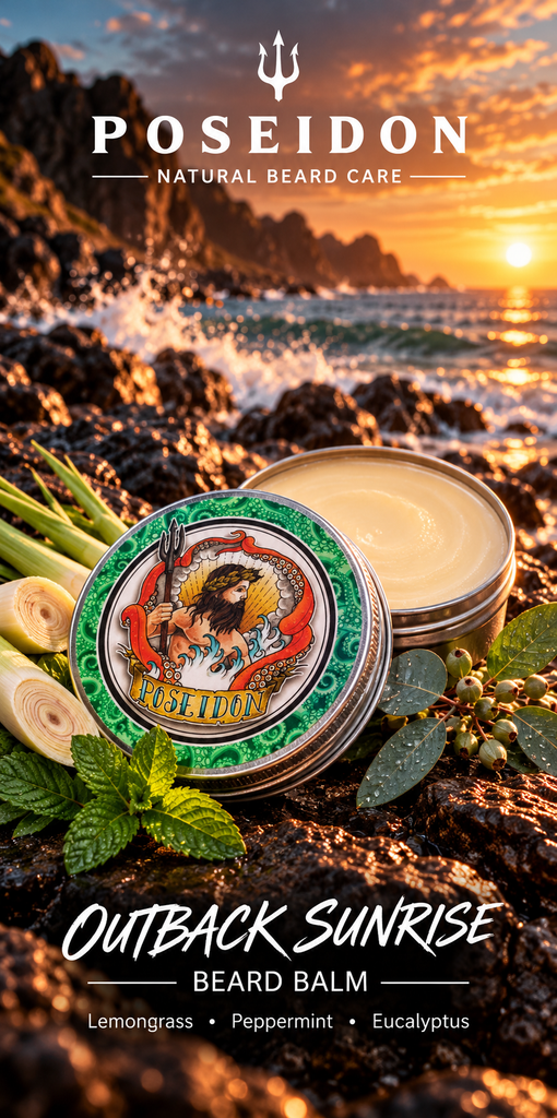 Poseidon Outback Sunrise Beard Balm – Lemongrass, Peppermint and Eucalyptus